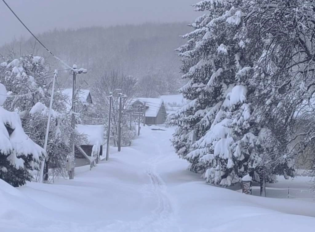 Snijeg ponovo blokirao puteve u Bosanskom Petrovcu